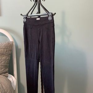 Black suede sneak peek leggings